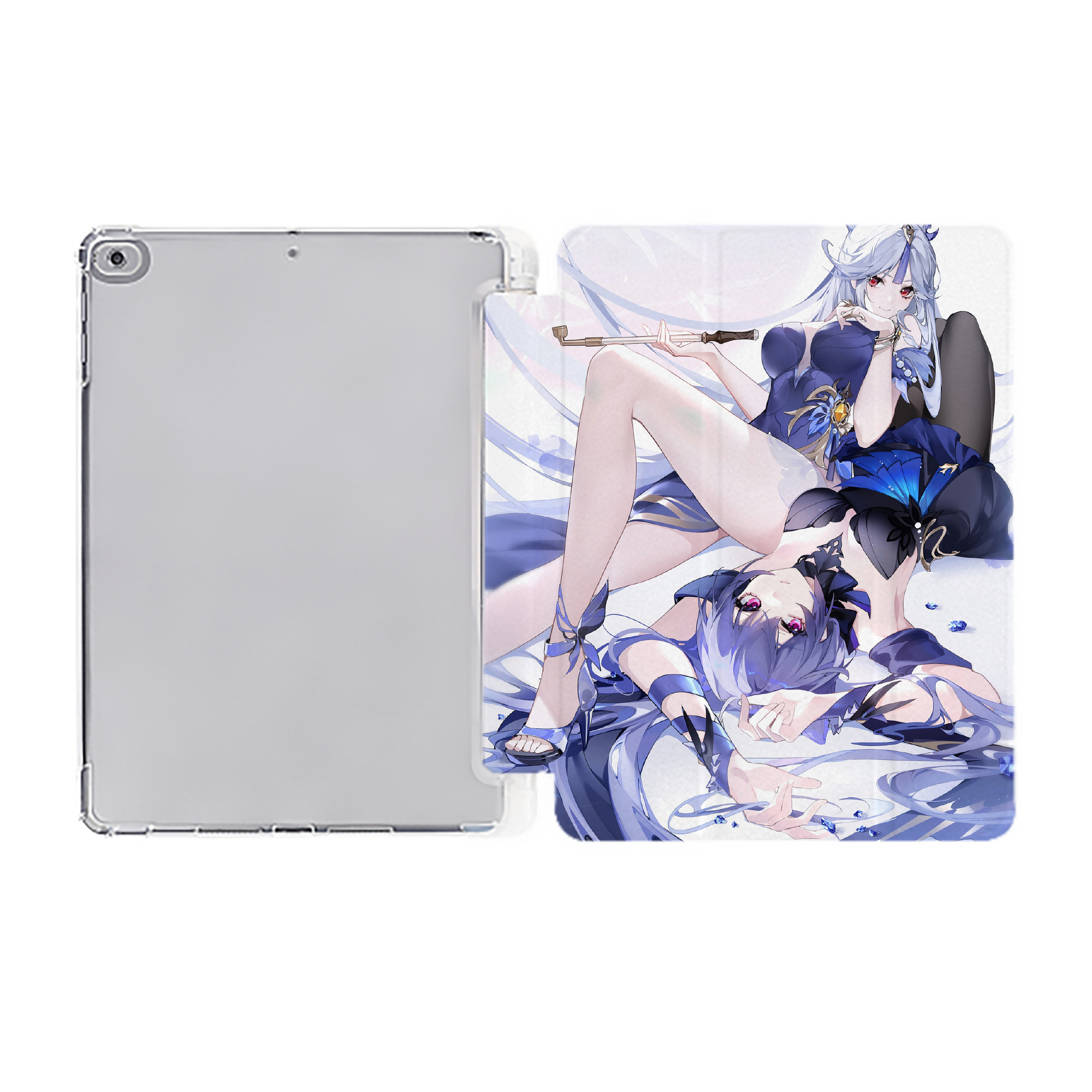 げんし神 genshin IPad ケース ペン収納付き 三つ折りスタンド PUレザー×シリコン 対応機種9.5/10.5/10.9インチ